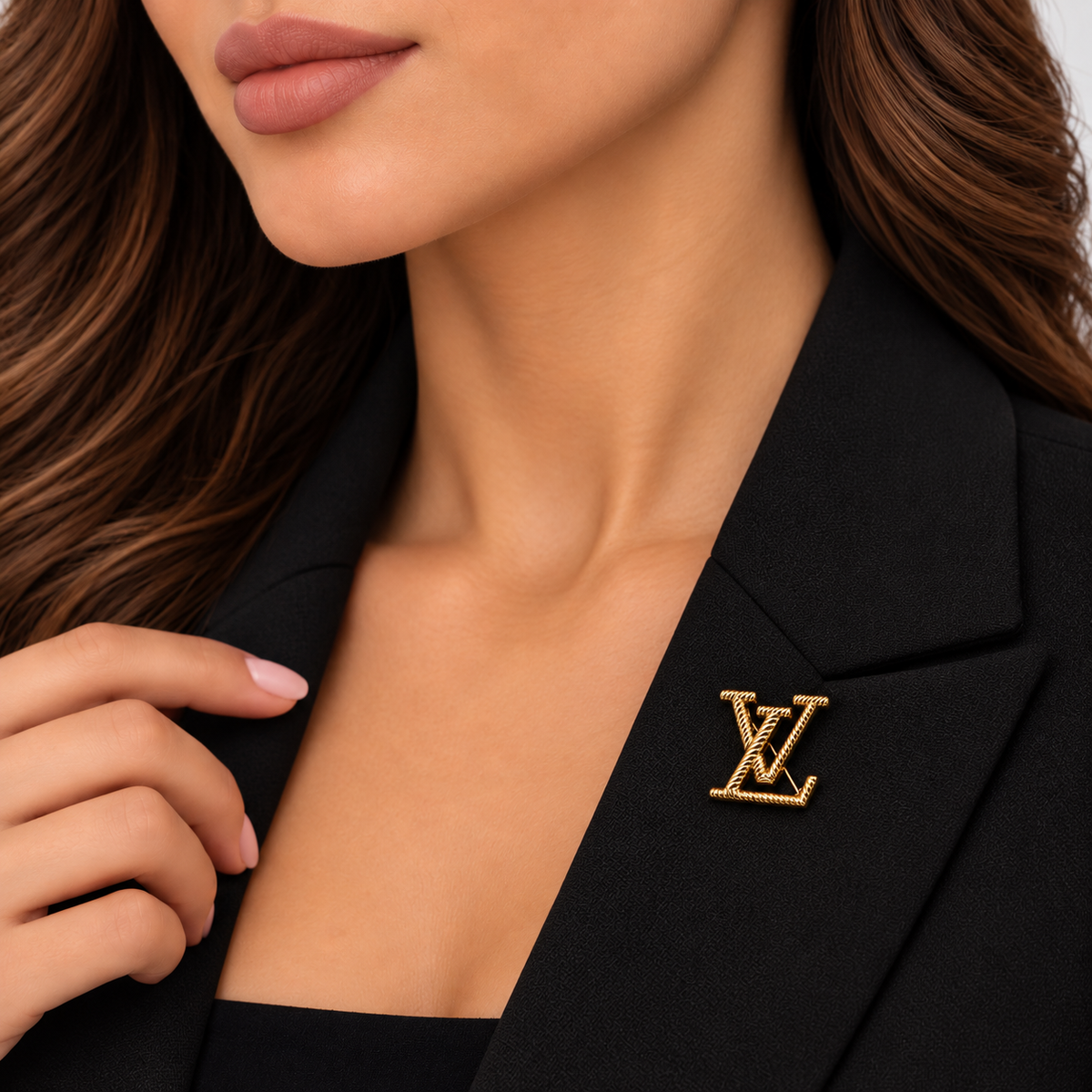 Elegant Gold Initial Brooch