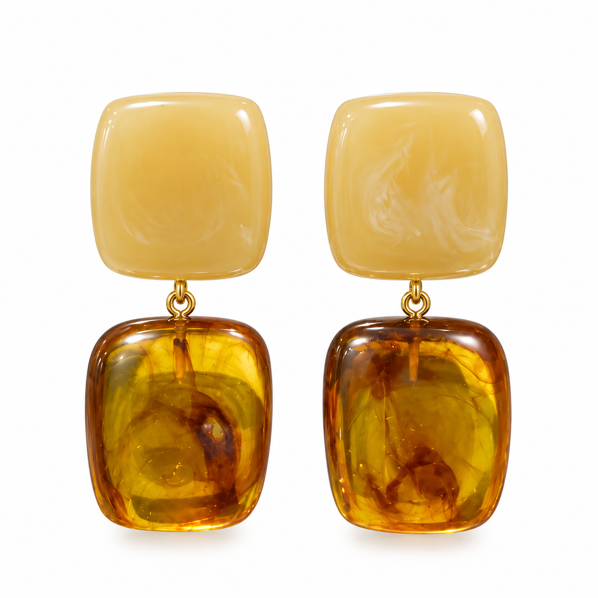 Elegant Amber Statement Earrings