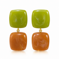 Olive Amber Statement Earrings