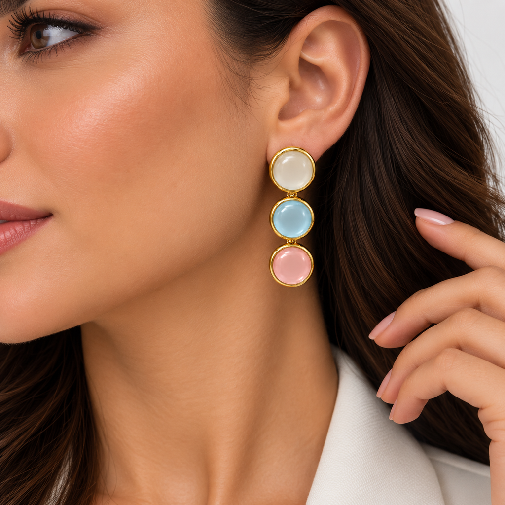 Elegant Pastel Drop Earrings