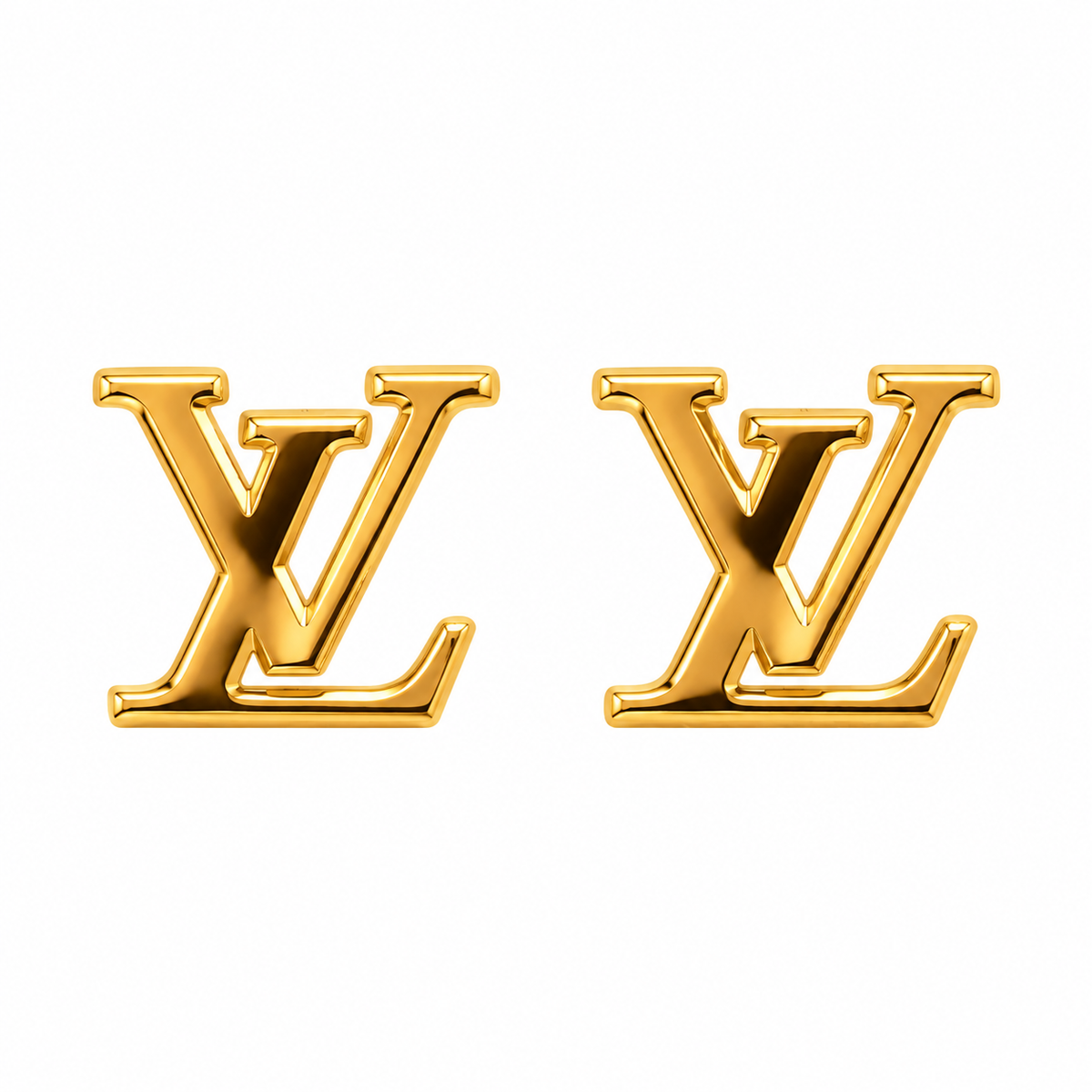 Elegant Gold LV Stud Earrings