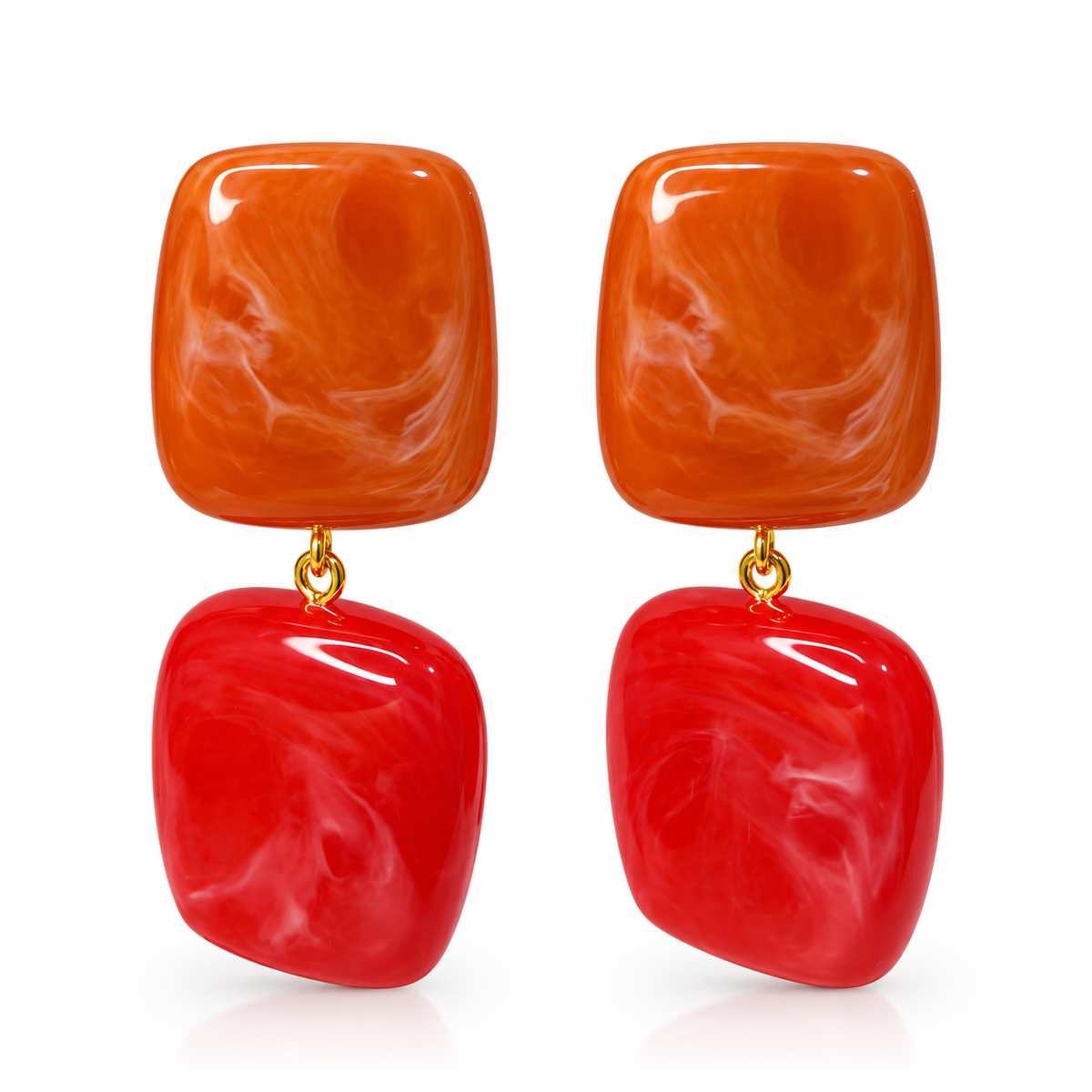 Elegant Orange Red Earrings