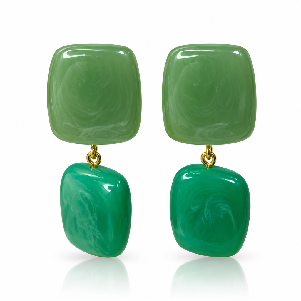 Elegant Green Drop Earrings