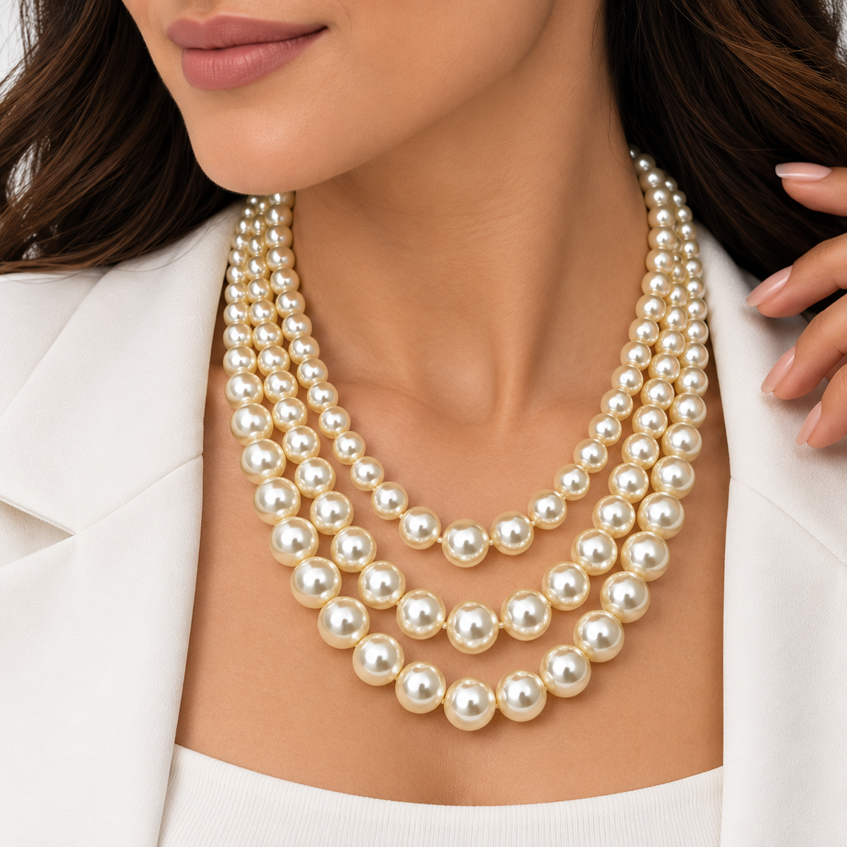 Elegant Layered Pearl Necklace