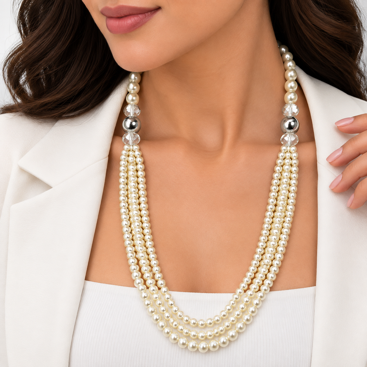 Elegant Layered Pearl Necklace