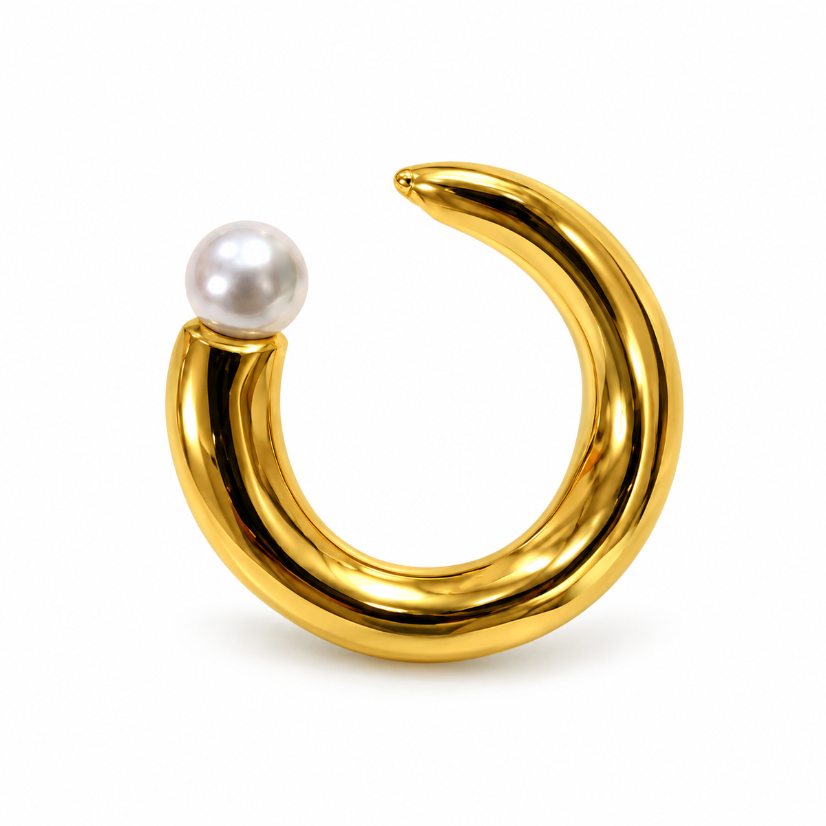 Golden Pearl Hoop