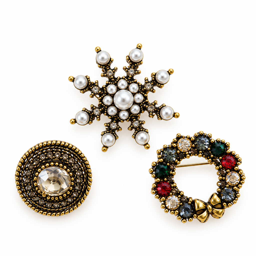 Vintage Pearl Brooch Set