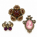 Vintage Rhinestone Brooch Set