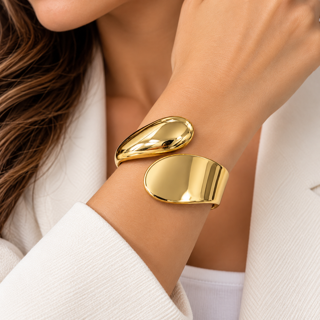 Golden Sculptural Cuff