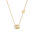 Gold Double G Crystal Pendant Necklace