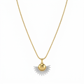 Two-Tone Sunburst Ball Pendant Necklace