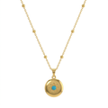 Gold Turquoise Star Coin Pendant Necklace