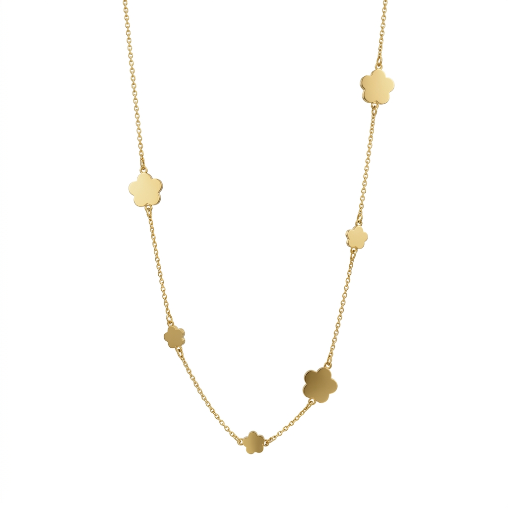 Gold Multi-Clover Station Necklace