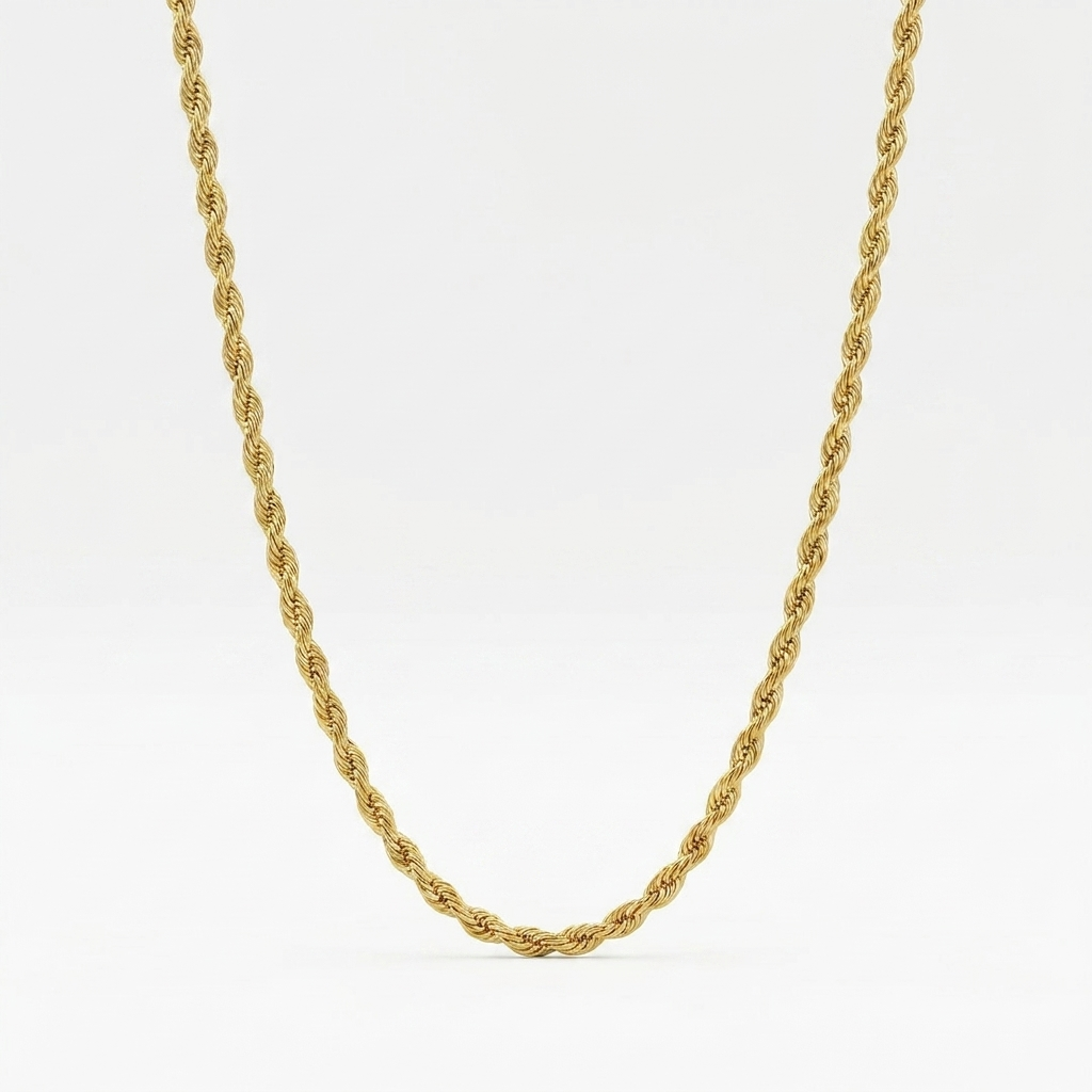 Gold Thin Rope Chain Necklace