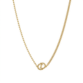 Gold Two-Tone Logo Mixed Chain Necklace
