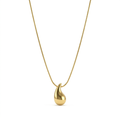 Gold Teardrop Pendant Snake Chain Necklace