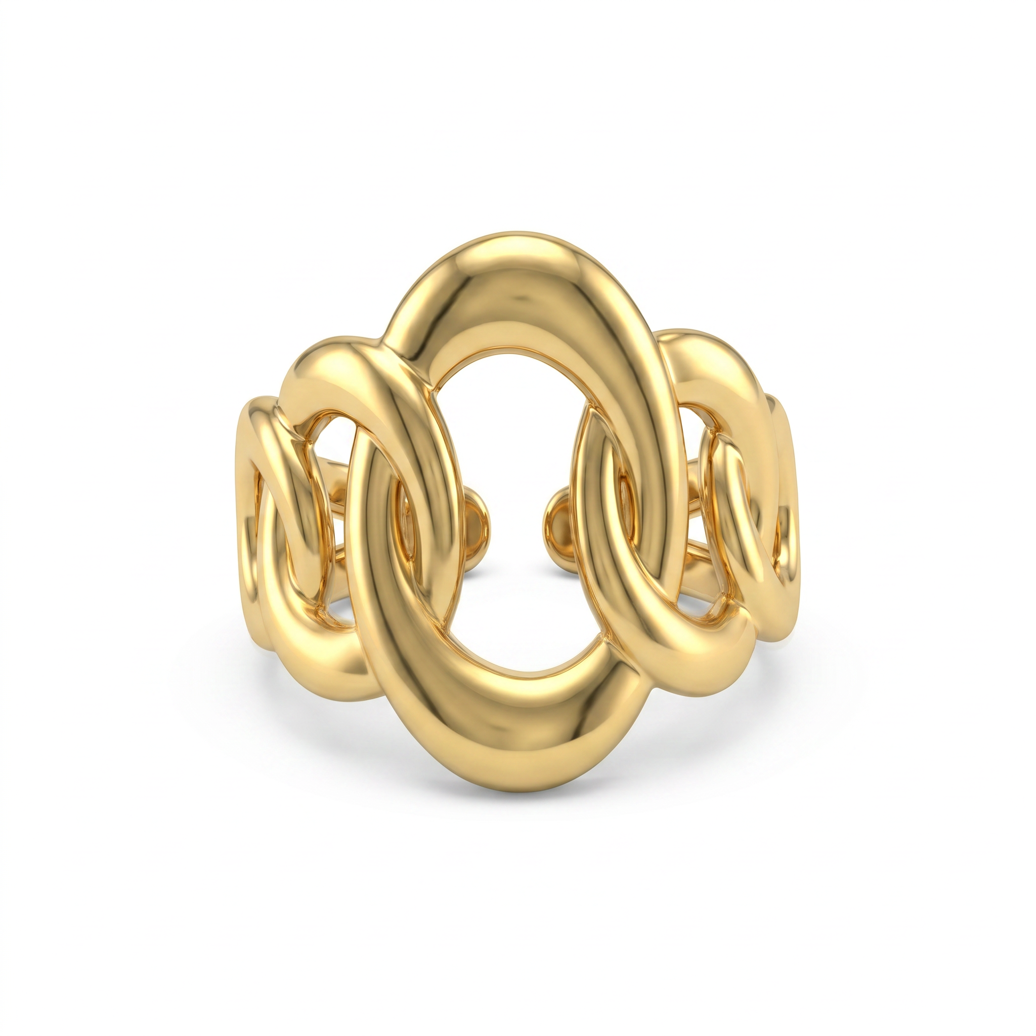 Gold Oval Curb Ring