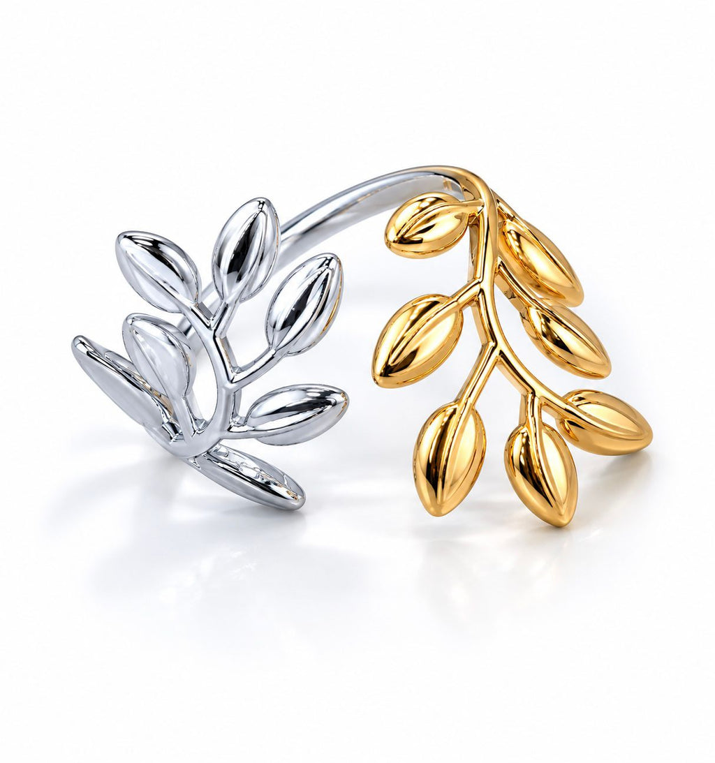 Two-Tone Olive Branch Ring