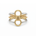 Two-Tone Double Circle Ring