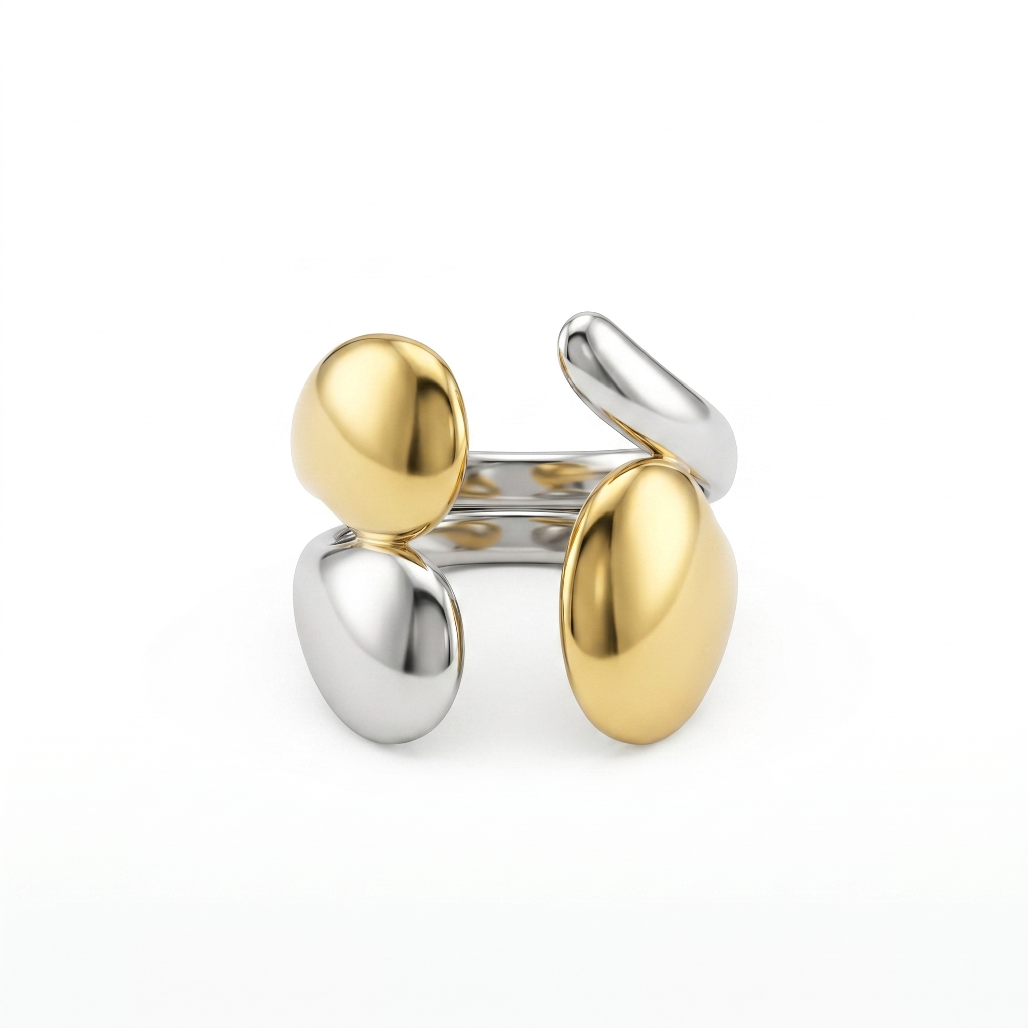 Four Pebble Cuff Ring