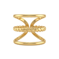 Gold Rope Twist Cuff Ring