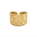 Gold Hammered Wide Cuff Ring