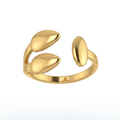 Gold Triple Petal Open Ring