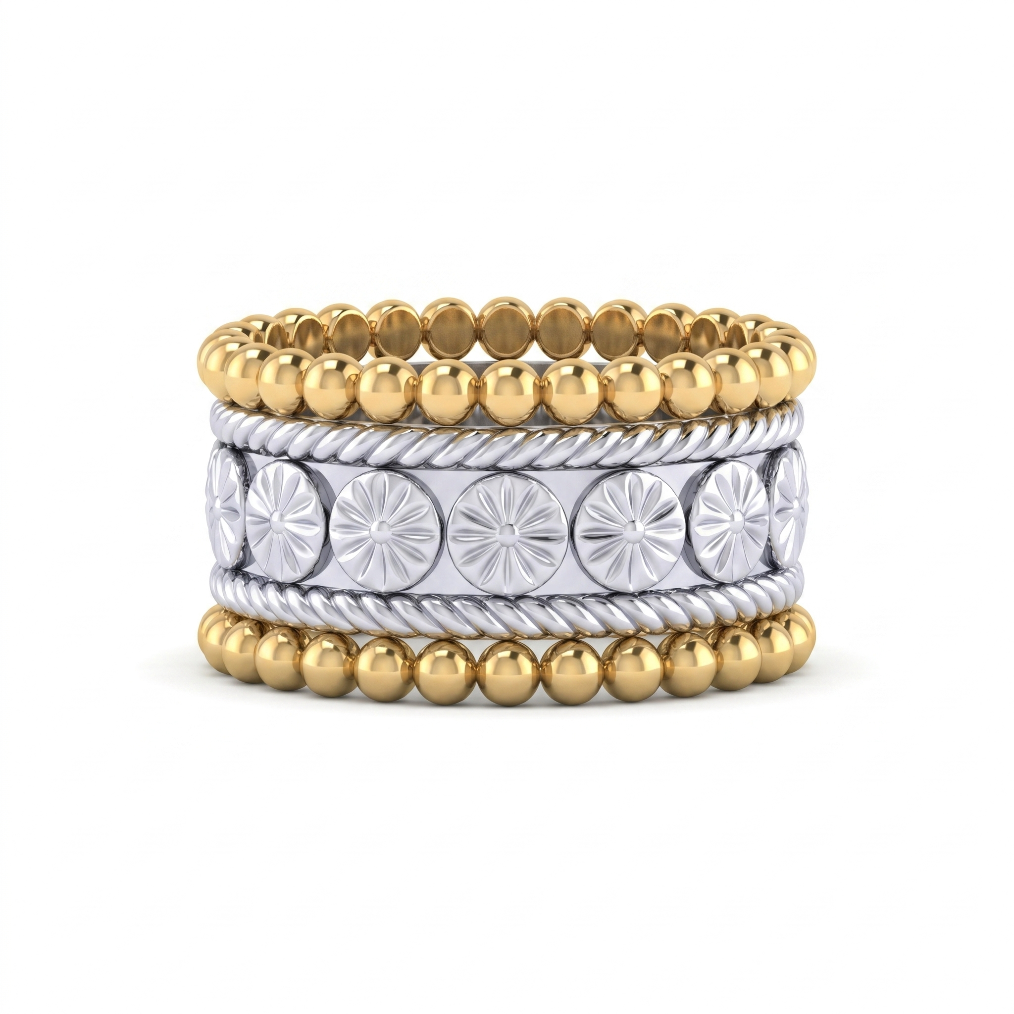 Two-Tone Daisy Band Ring