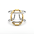 Two-Tone Oval Frame Cuff Ring