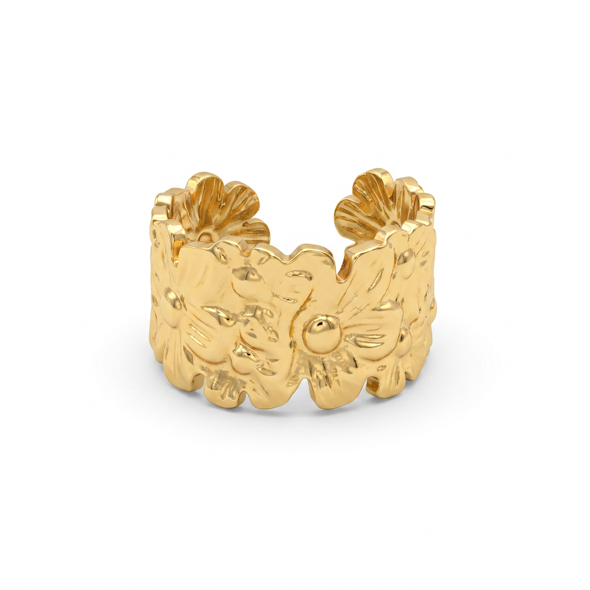 Gold Daisy Cuff Ring