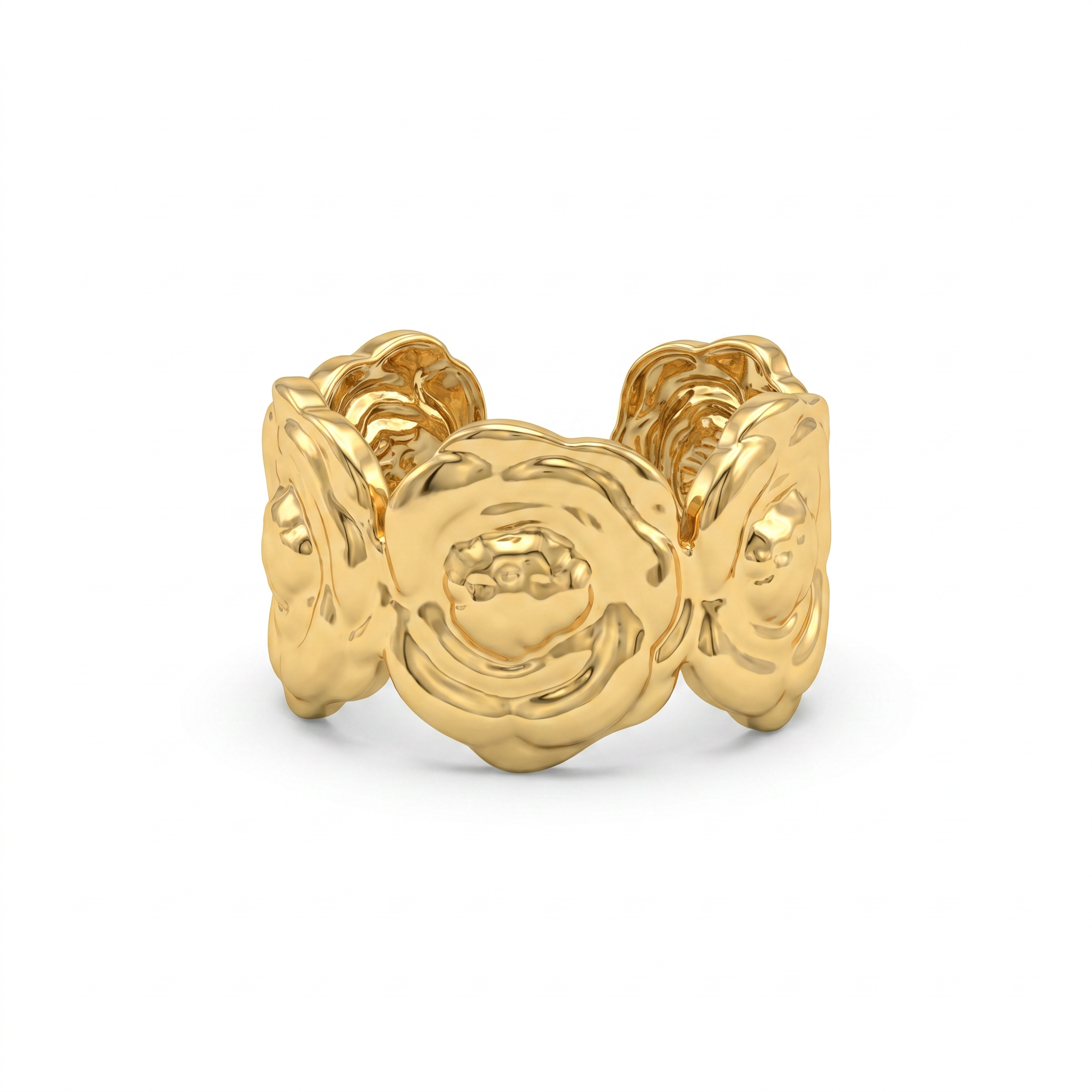 Gold Rose Cuff Ring