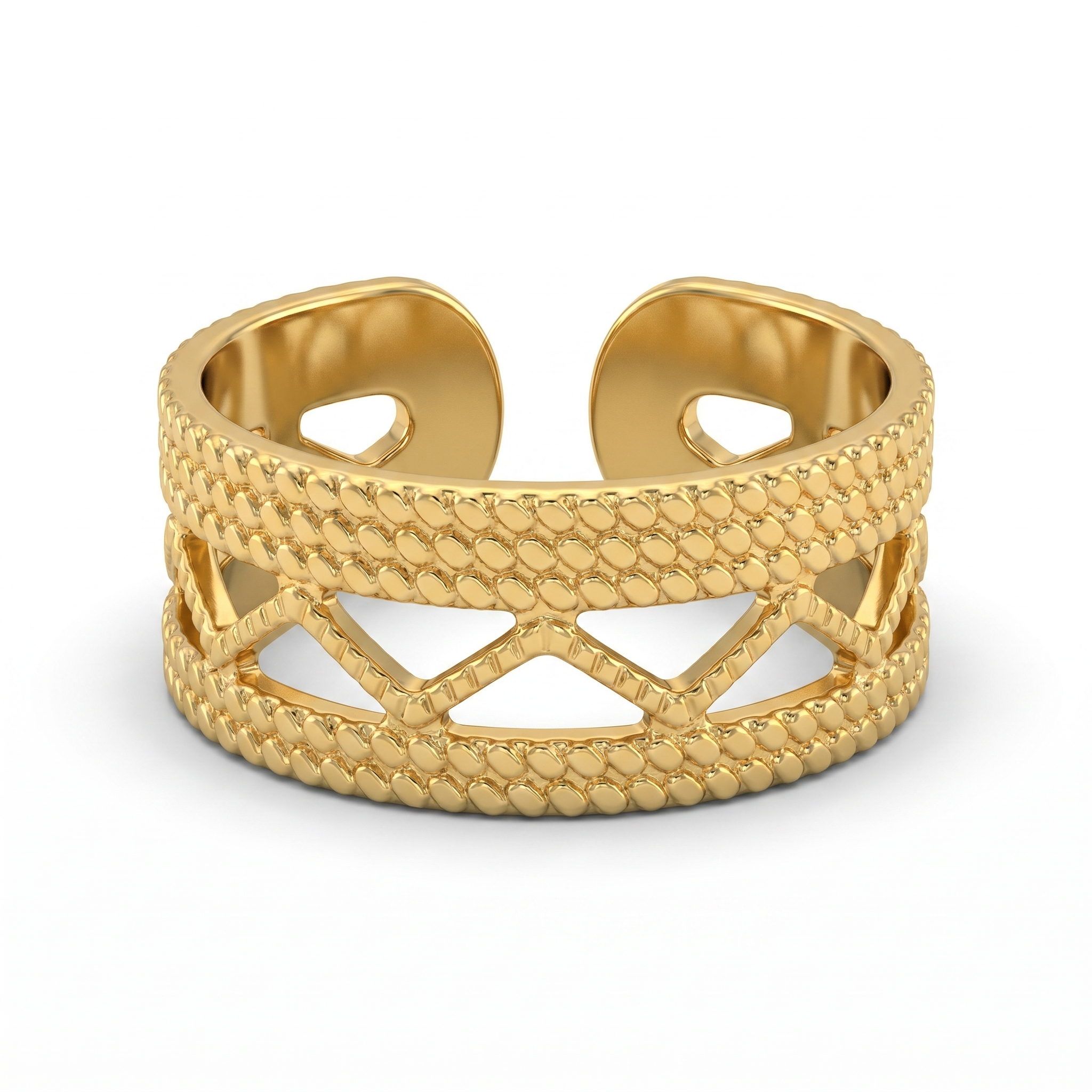 Gold Lattice Cuff Ring