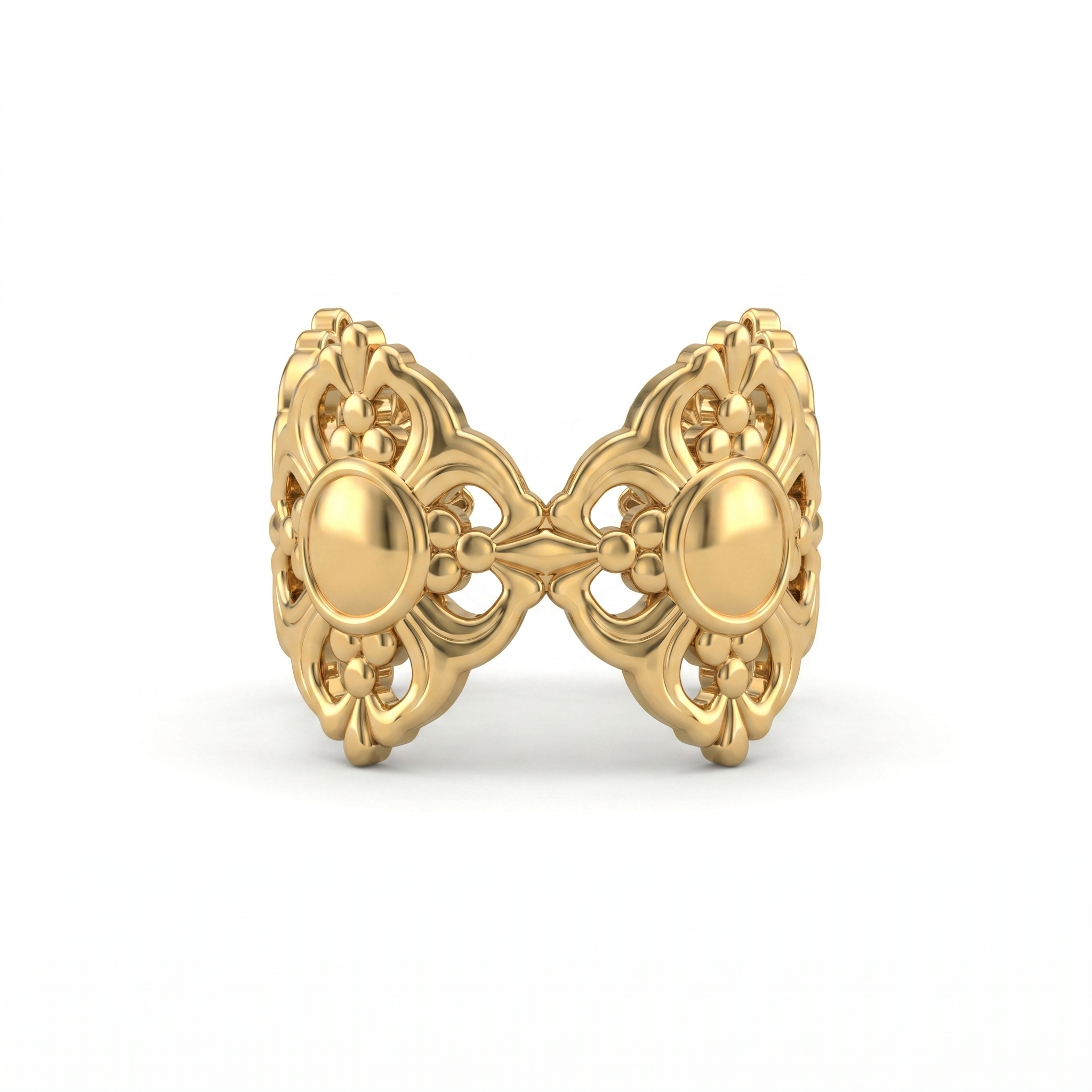 Gold Baroque Cuff Ring