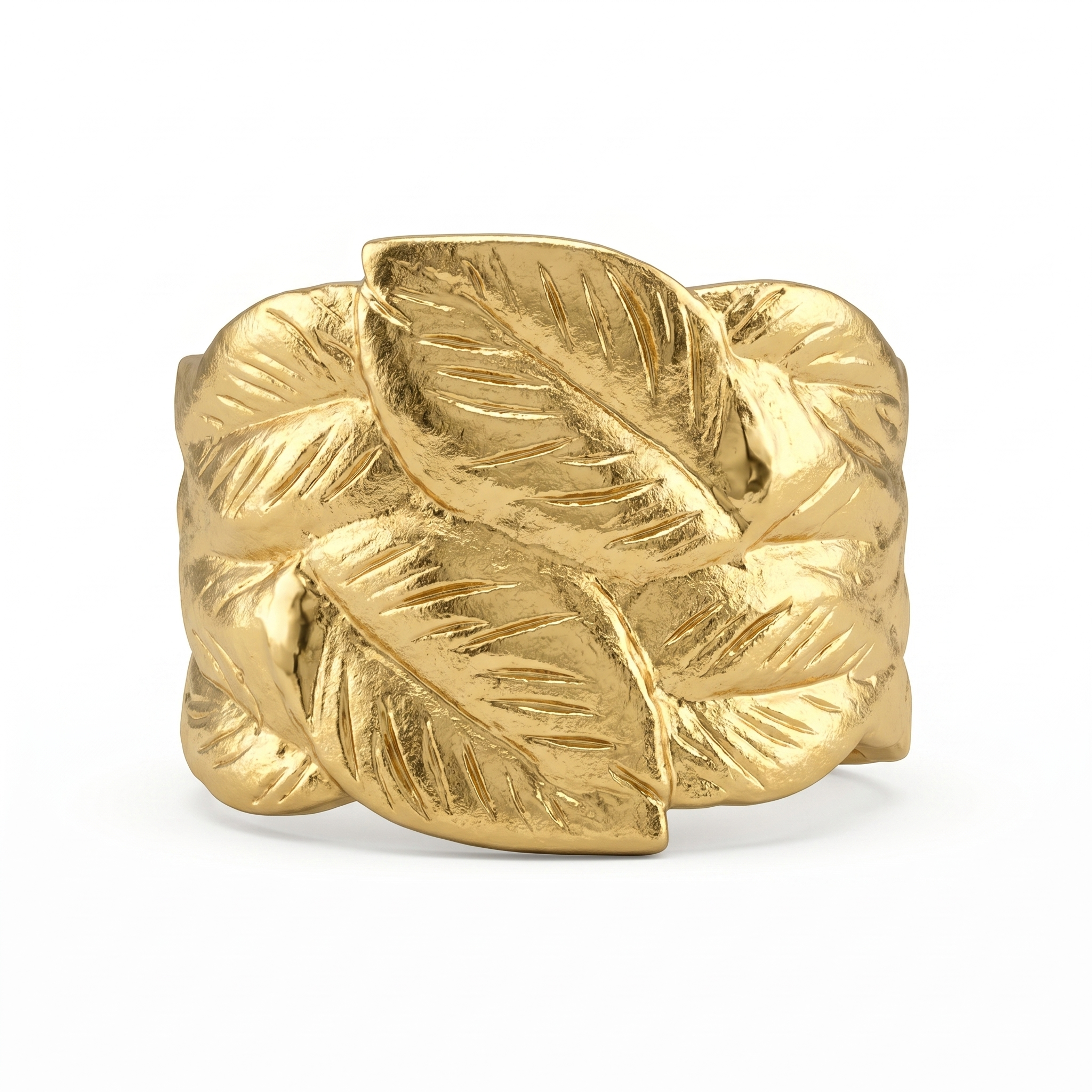 Gold Leaf Bundle Cuff Ring