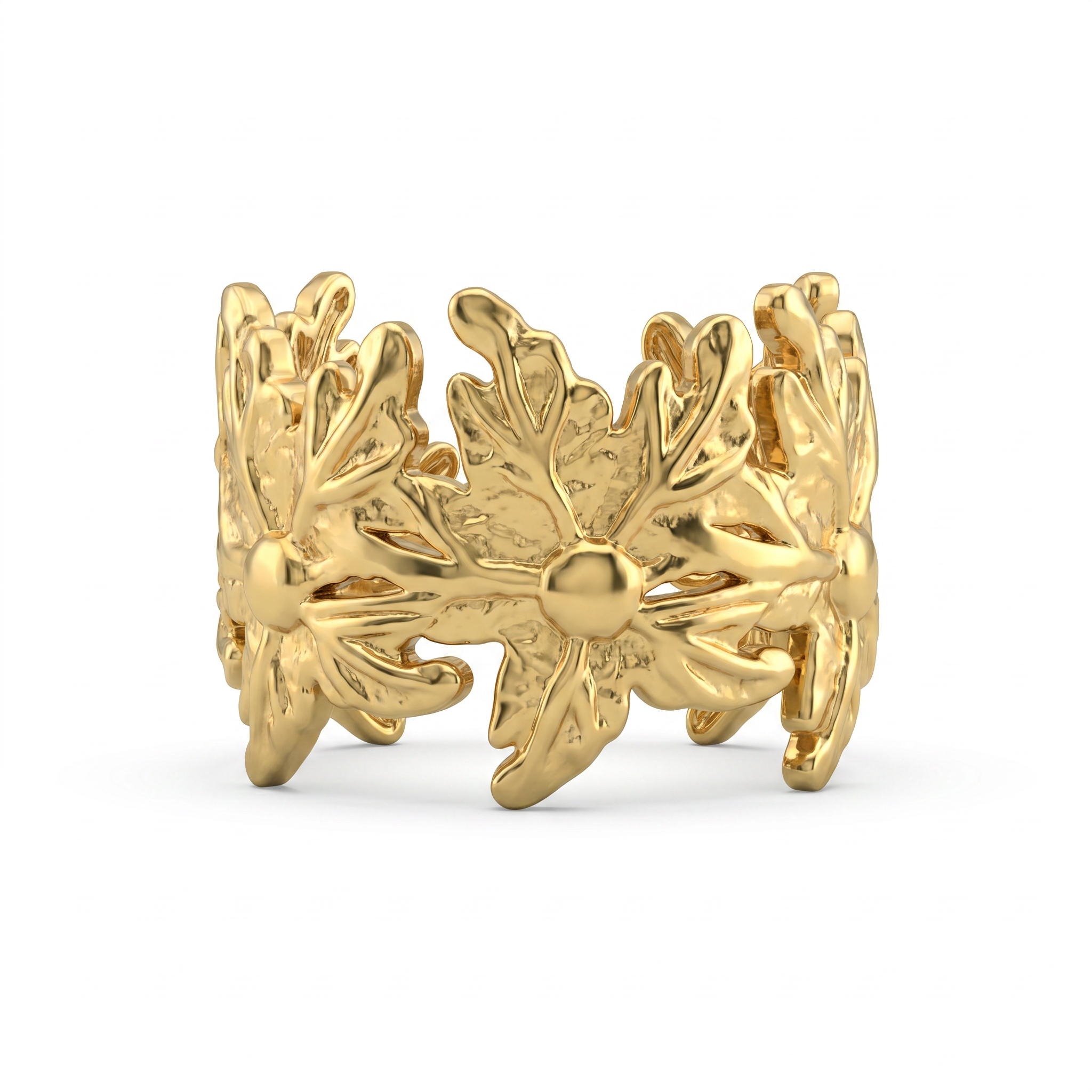 Gold Wild Flower Cuff Ring
