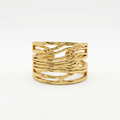 Gold Wave Cuff Ring