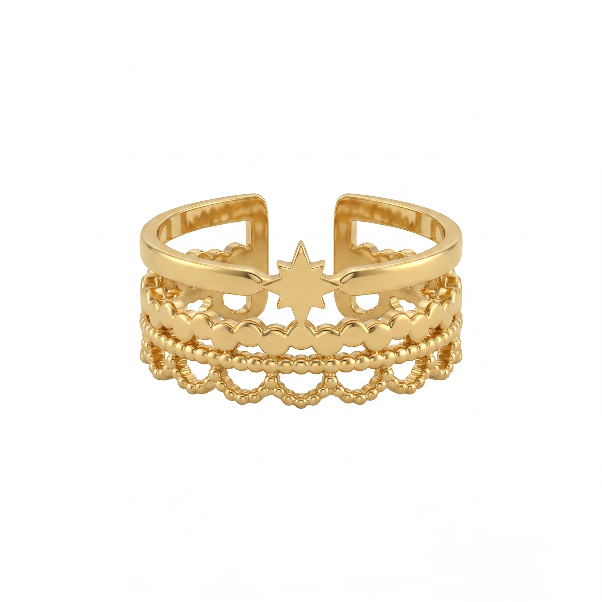 Gold Star Crown Ring