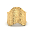 Gold Ridged Wide Cuff Ring