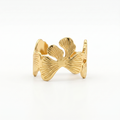 Gold Ginkgo Band Ring