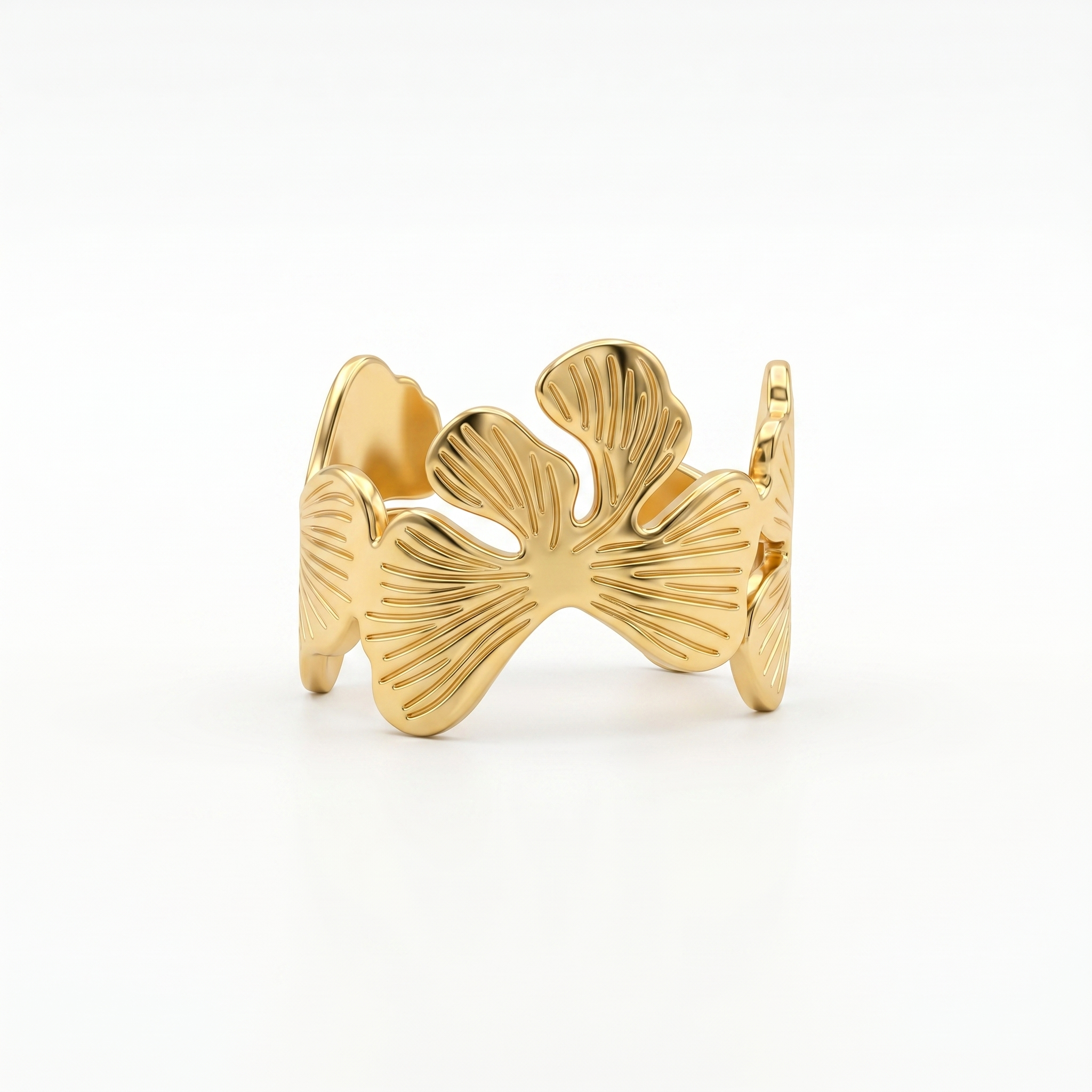 Gold Ginkgo Band Ring