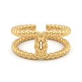 Gold Rope Knot Cuff Ring