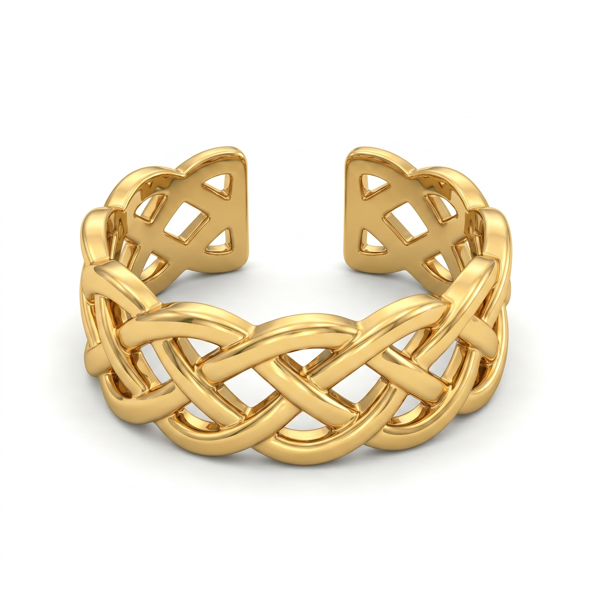 Gold Celtic Braid Cuff Ring