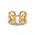 Gold Curb Link Cuff Ring