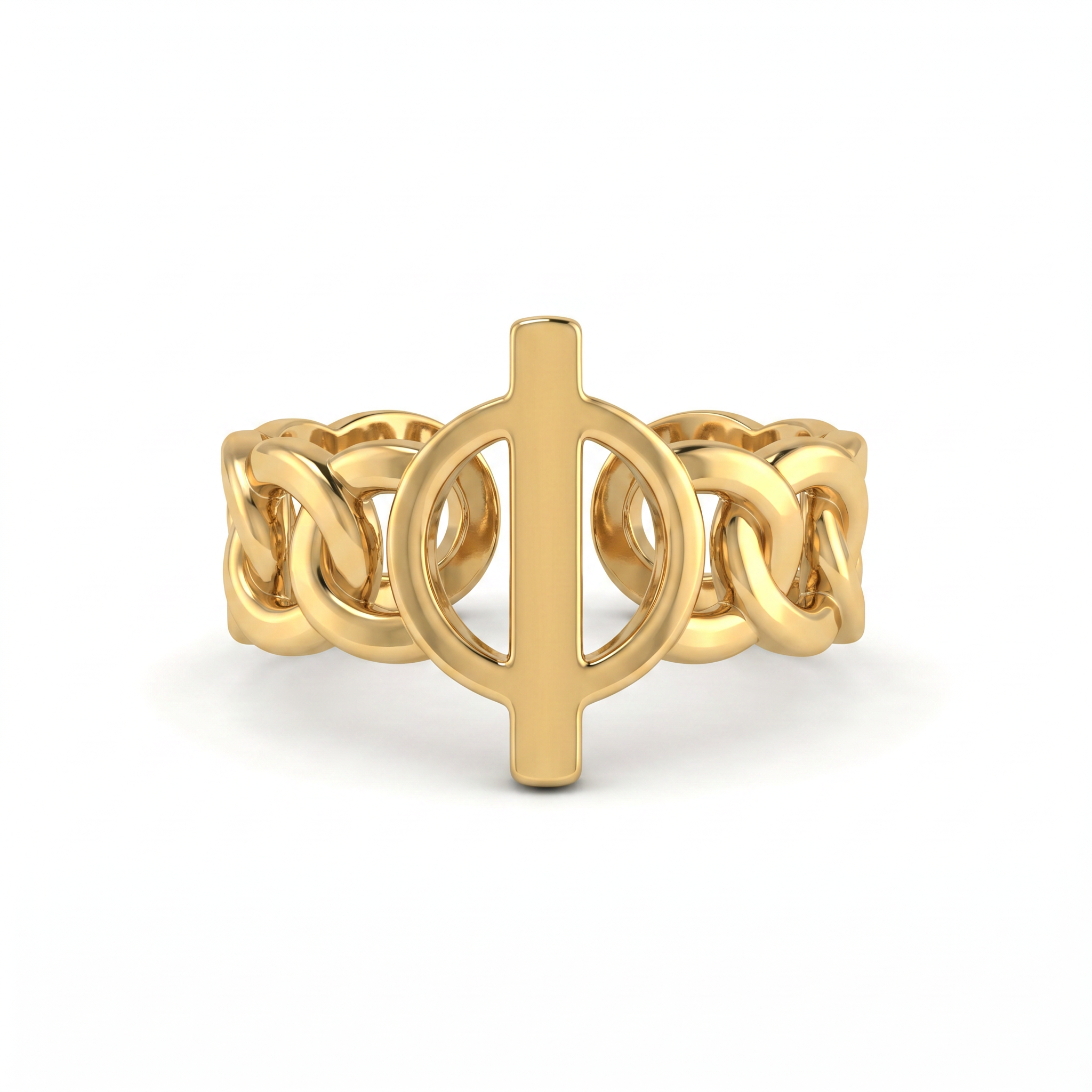 Gold Cross Symbol Ring