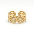 Gold Rope Loop Cuff Ring