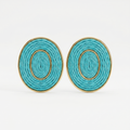 Turquoise Woven Oval Stud Earrings