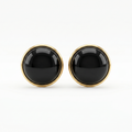 Black & Gold Dome Stud Earrings