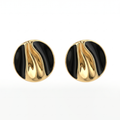 Black & Gold Oval Statement Earrings