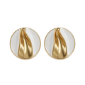 Two-Tone Silver Gold Wave Stud Earrings