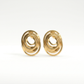 Gold Spiral Swirl Hoop Earrings
